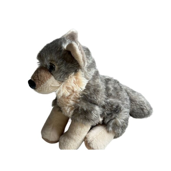 Wild Republic Wolf Plush Stuffed Animal Toy 9" Gray Beige Soft Companion Kids - Picture 2 of 8